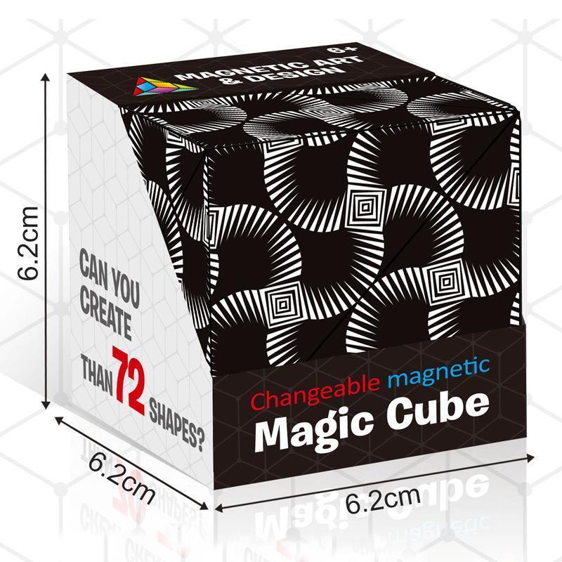 Magnetic Shape-Shifting Cube | Transforming Puzzle Toy | Multicolor