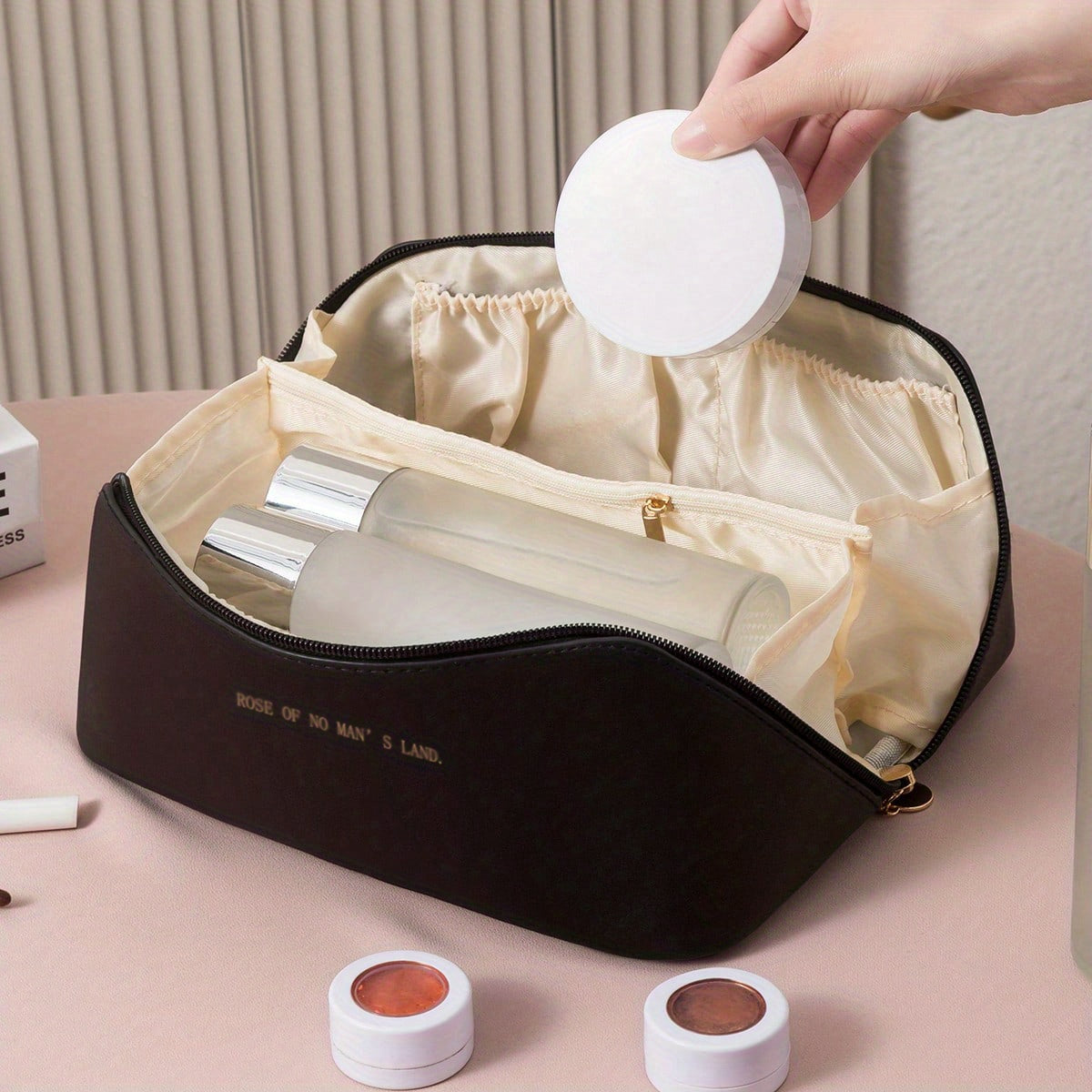 MAKE-UP ORGANIZER WITH ZIPPER – LUXURY TOILETRY BAG FOR TRAVEL