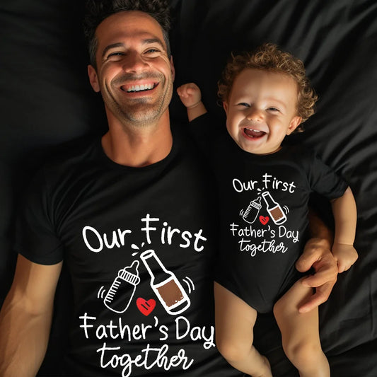 Matching First Father's Day Dad and Baby Outfits