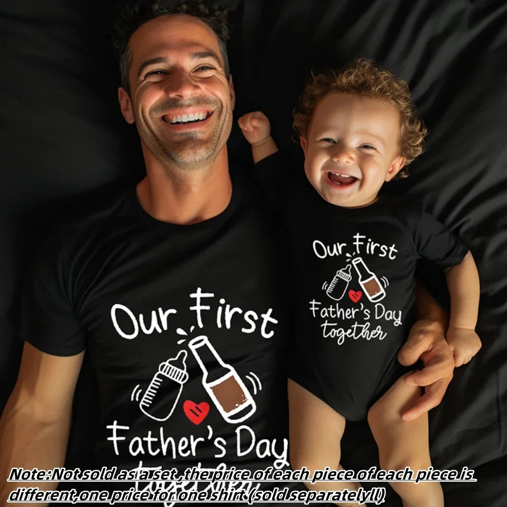 Matching First Father's Day Dad and Baby Outfits