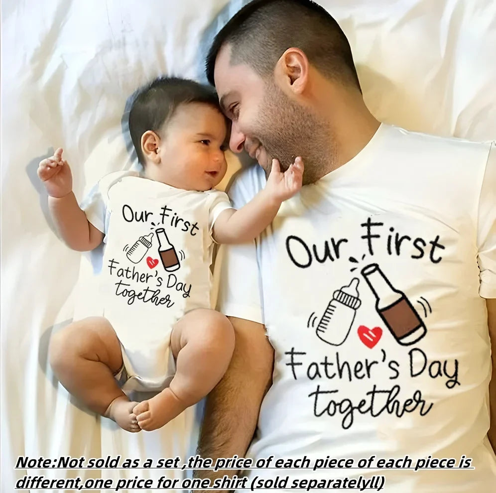 Matching First Father's Day Dad and Baby Outfits