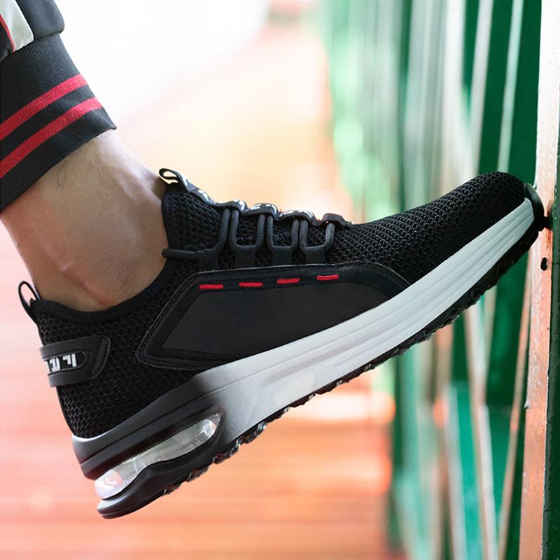 Men Breathable Safety Shoes with Steel Toe and Sole