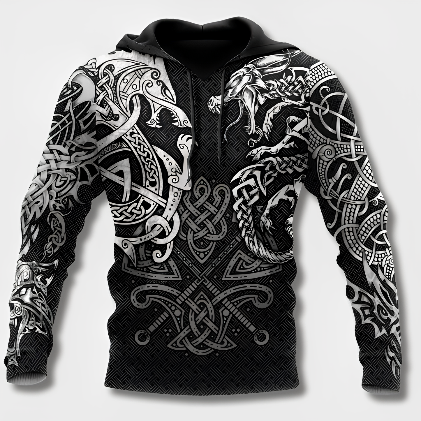 Men Hoodie Viking Design