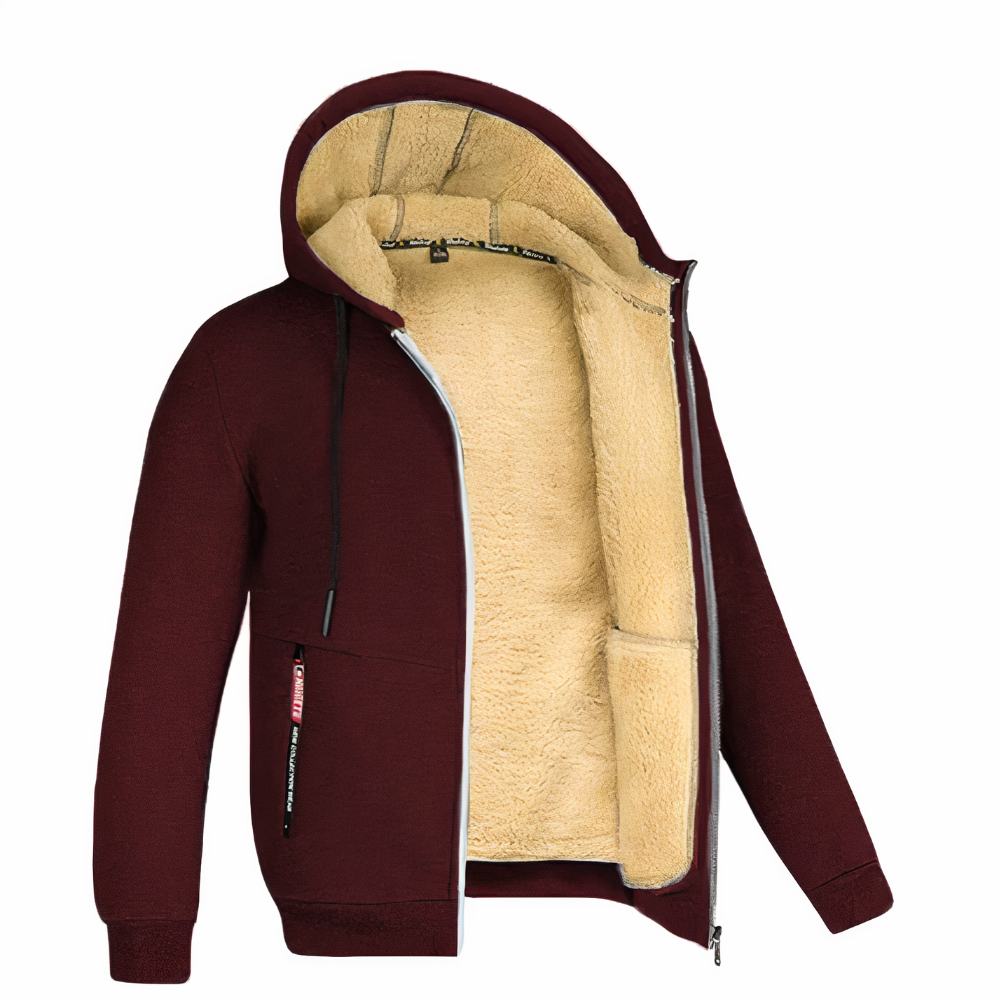 Men Lined Hoodie with Zipper