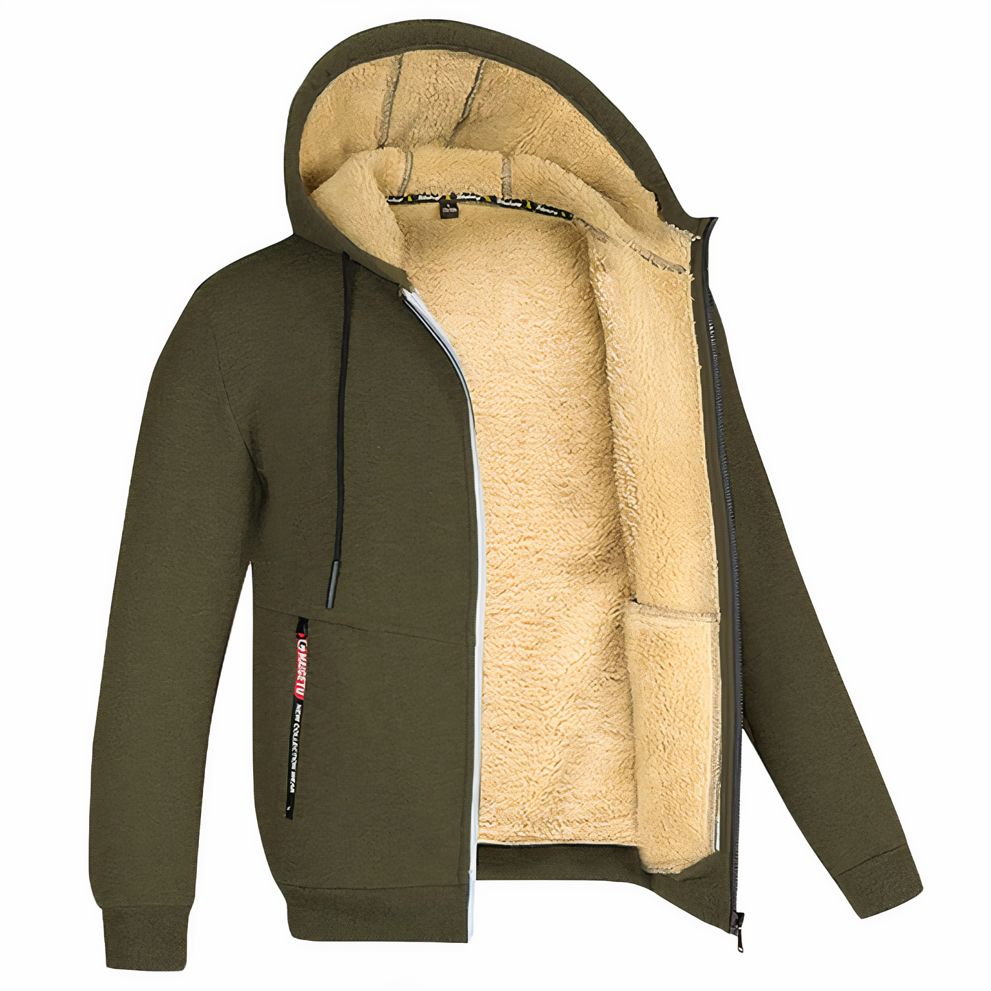 Men Lined Hoodie with Zipper