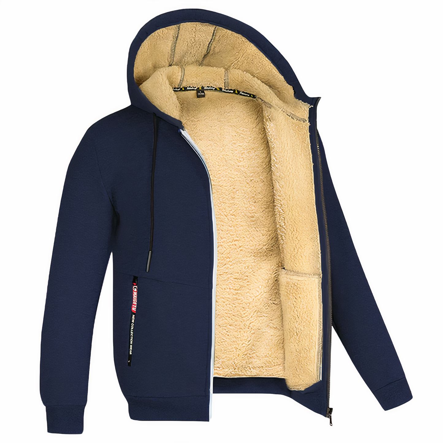 Men Lined Hoodie with Zipper