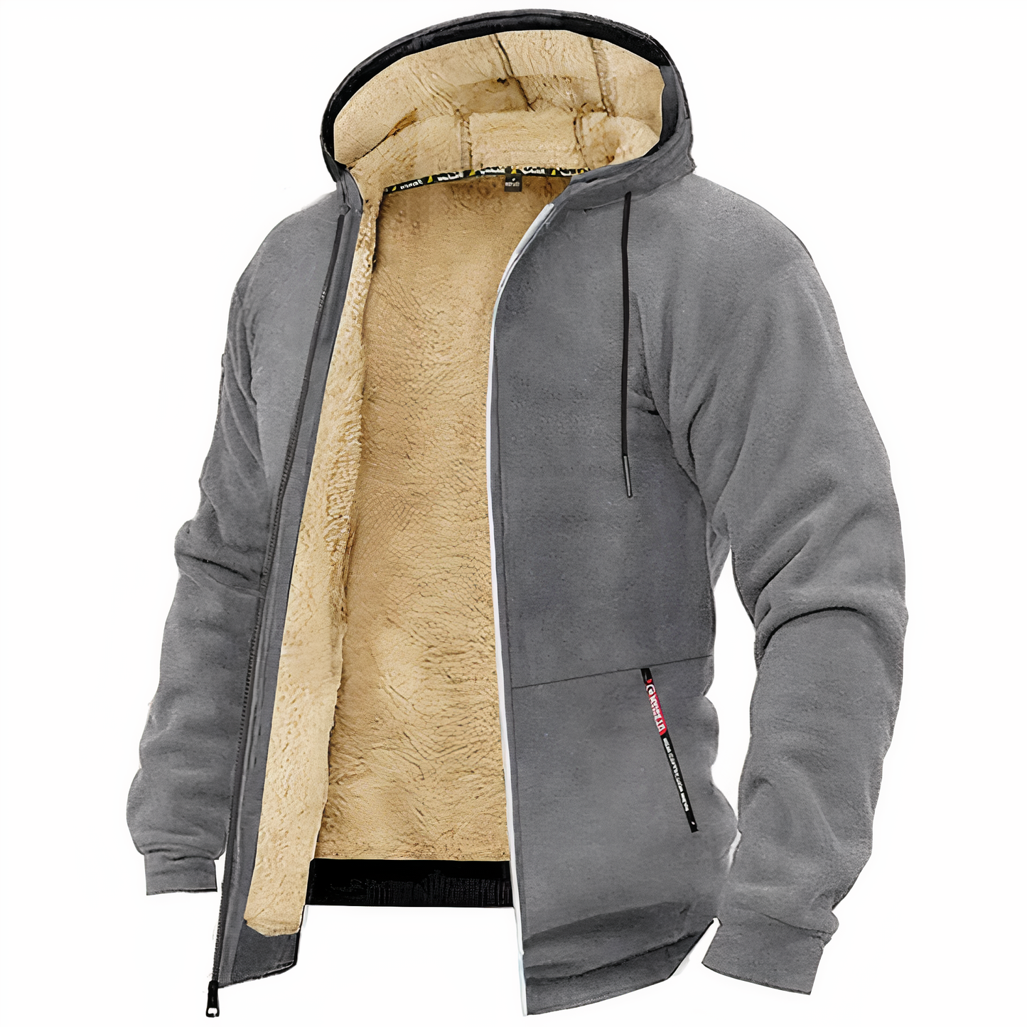 Men Lined Hoodie with Zipper