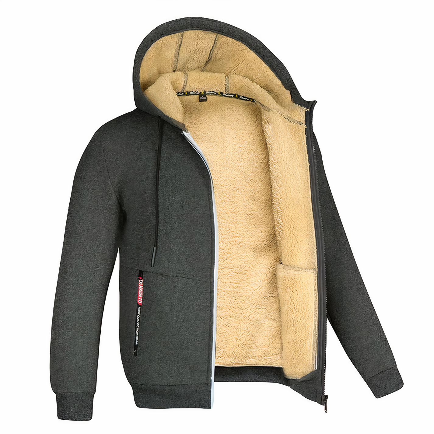 Men Lined Hoodie with Zipper