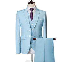 Men's 3-Piece Suit Set with Vest and Trousers