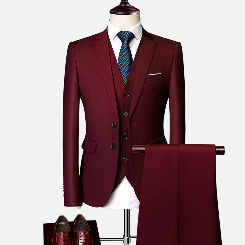 Men's 3-Piece Suit Set with Vest and Trousers