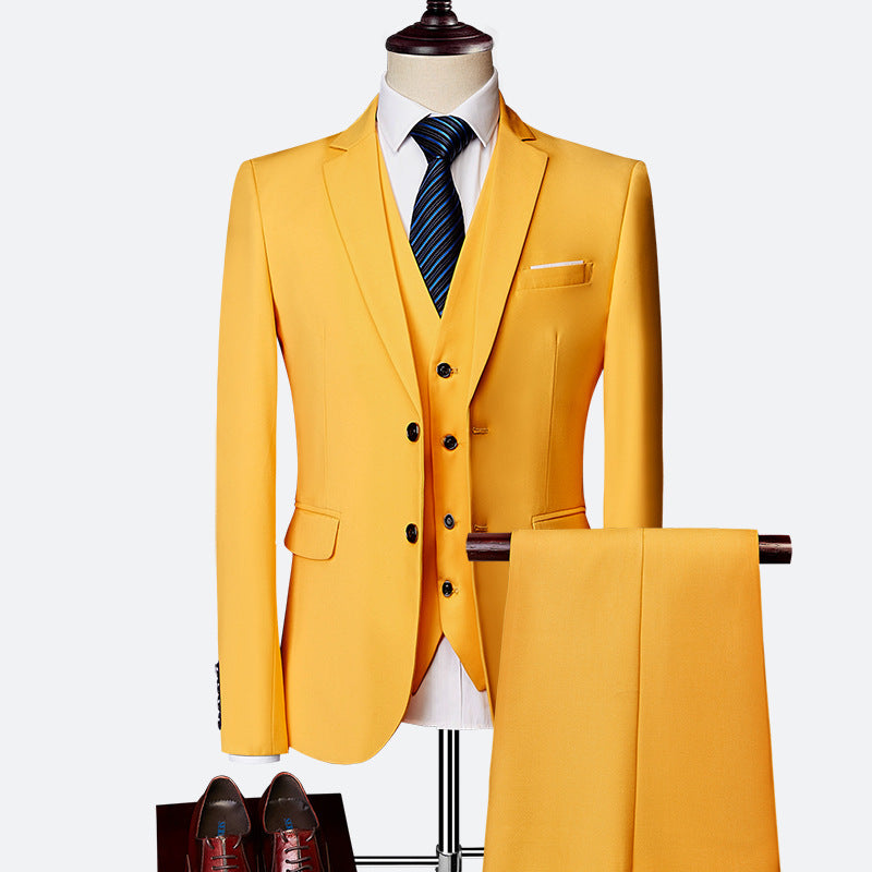 Men's 3-Piece Suit Set with Vest and Trousers