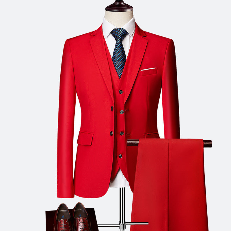 Men's 3-Piece Suit Set with Vest and Trousers