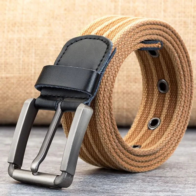 Men’s Belt – Adjustable Casual Striped Waistband