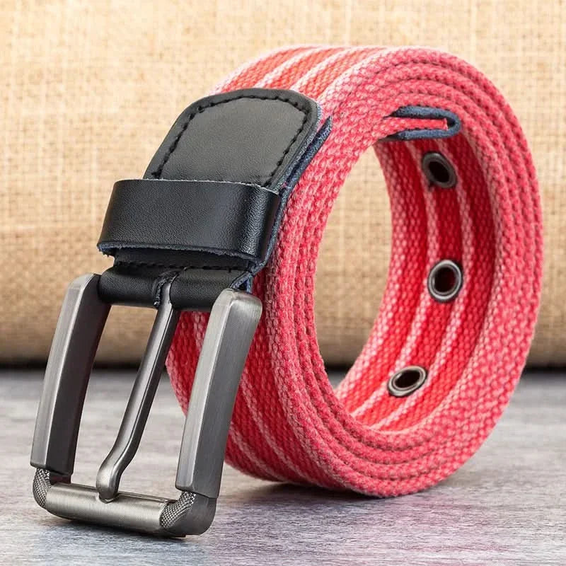 Men’s Belt – Adjustable Casual Striped Waistband