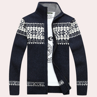 Men's Cardigan with Full Zip and Pattern