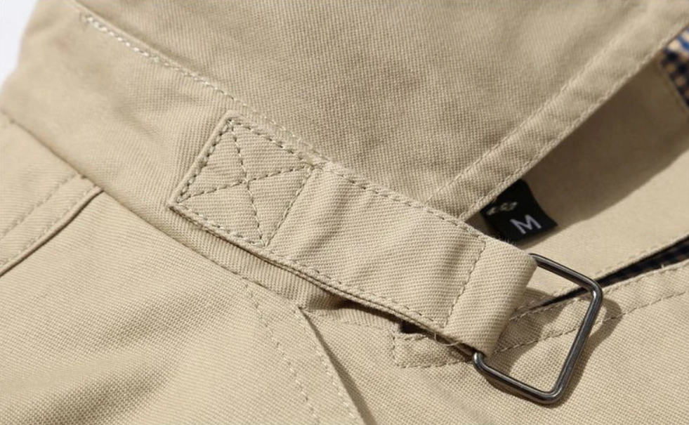 Men's Double-Breasted Trench Coat with Structured Fit