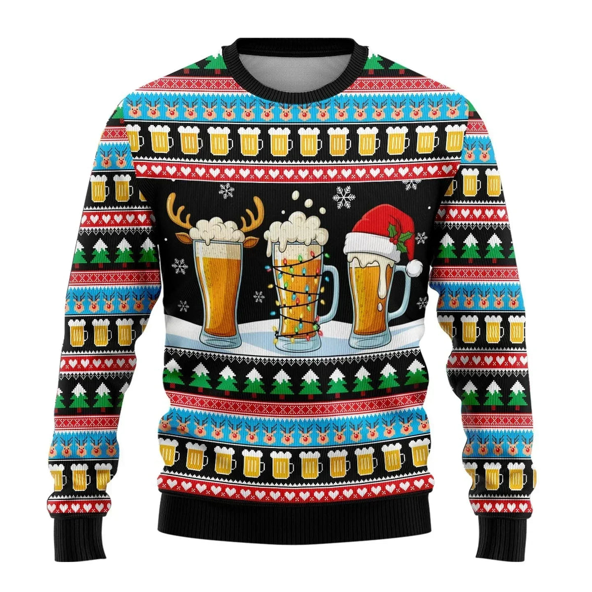Men's Festive Snowman Print Christmas Sweater