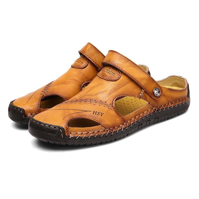 Men's Hand-Stitched Closed-Toe Outdoor Sandals