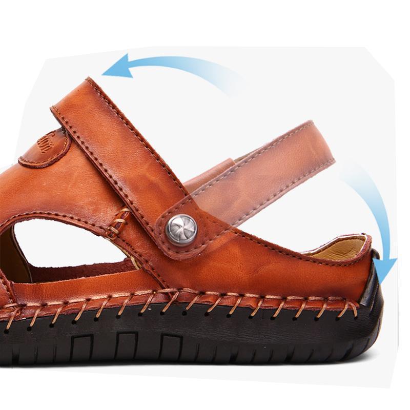 Men's Hand-Stitched Closed-Toe Outdoor Sandals