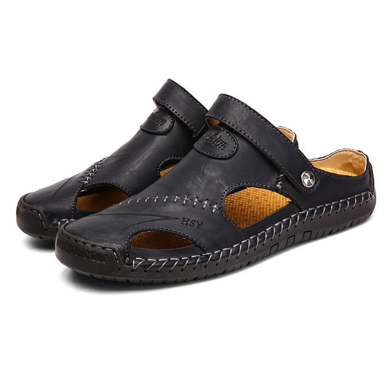 Men's Hand-Stitched Closed-Toe Outdoor Sandals