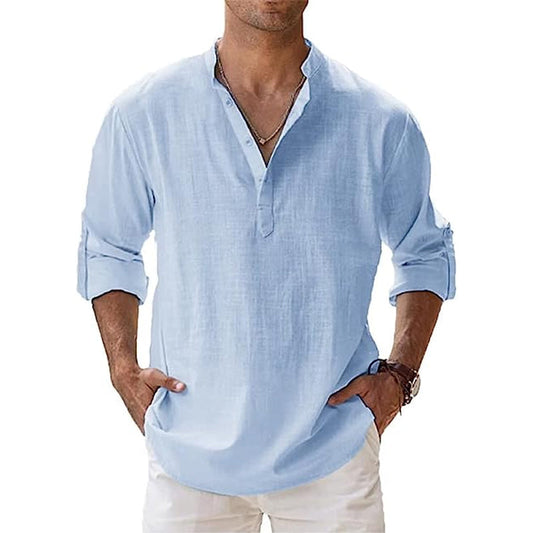 Men's Henley Shirt - Lightweight Summer Shirt for Comfort