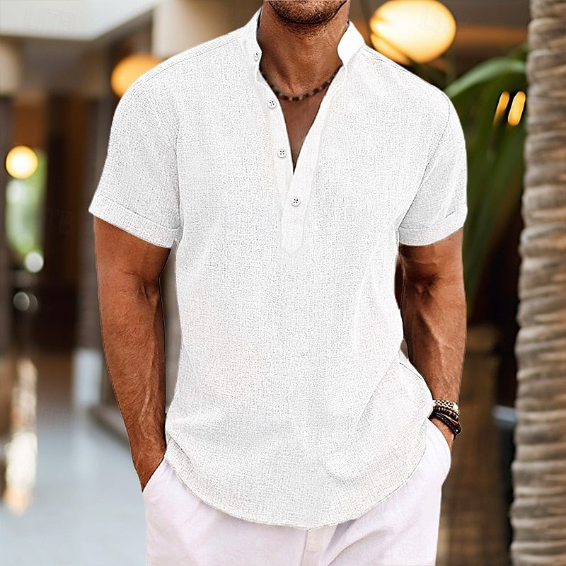 Men's Henley T-shirt Short Sleeve