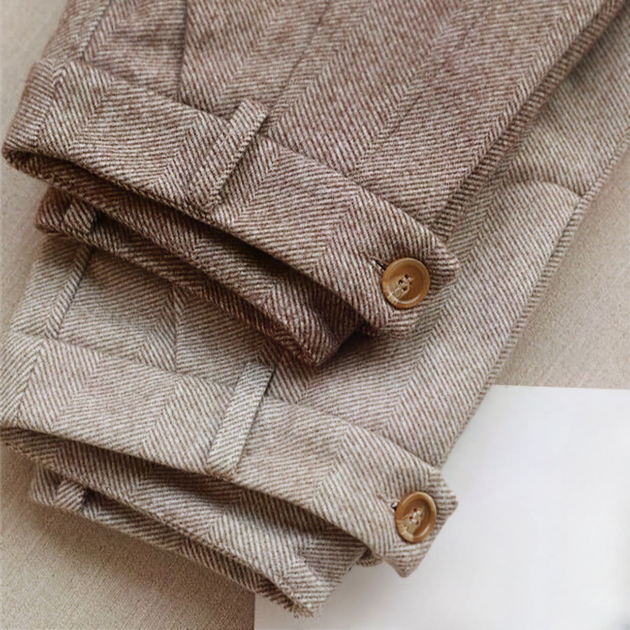 Men's Herringbone Pleated Pants