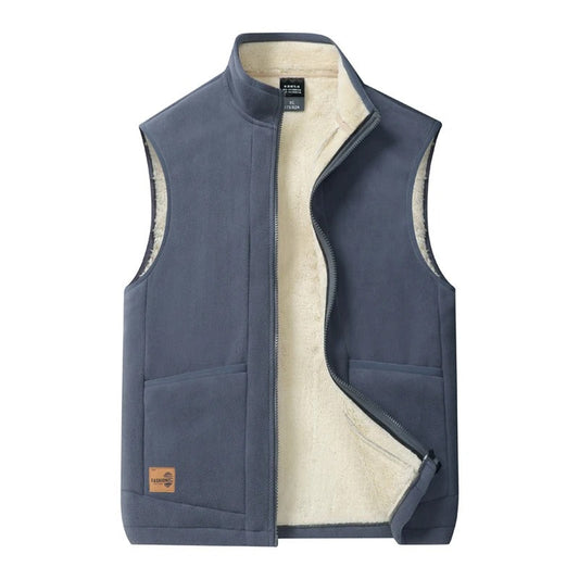 Men's Insulated Winter Vest in Gray and Navy Blue