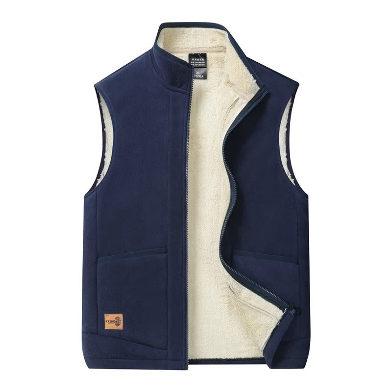 Men's Insulated Winter Vest in Gray and Navy Blue