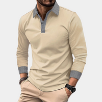 Men's Long Sleeve Polo Shirt, Casual Style
