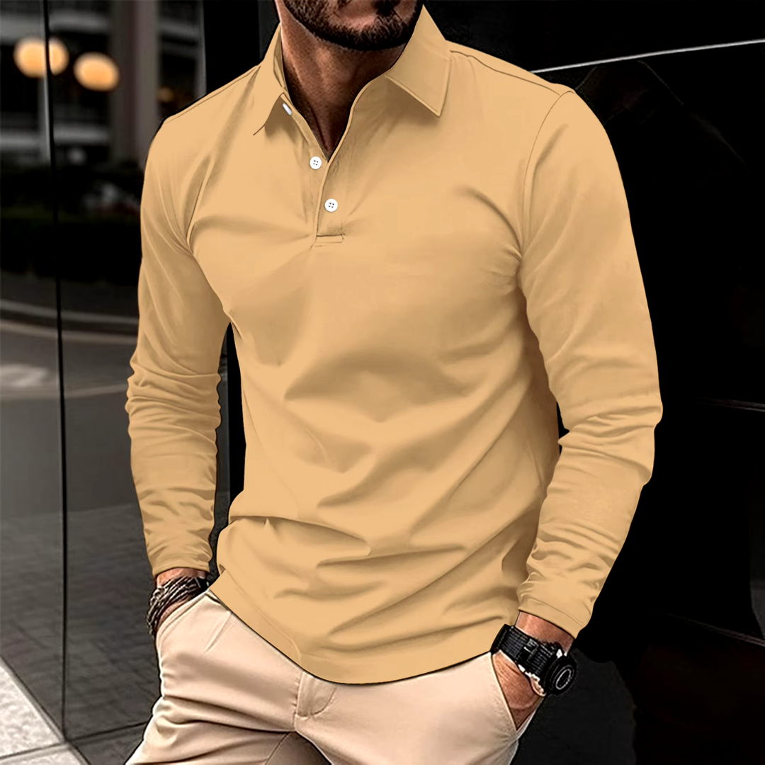Men's Polo Shirt with Long Sleeves – Stylish & Comfortable
