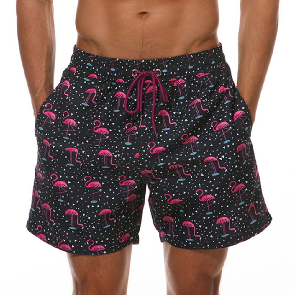 Men’s Quick-Dry Swim Shorts with Adjustable Drawstring Waist