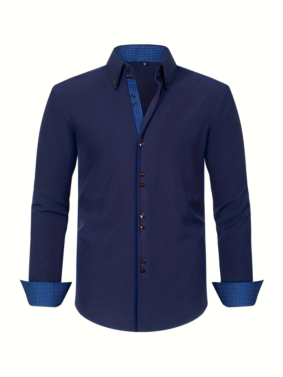 Men's Shirt | Elegant Double-Breasted | Contrast Cuffs