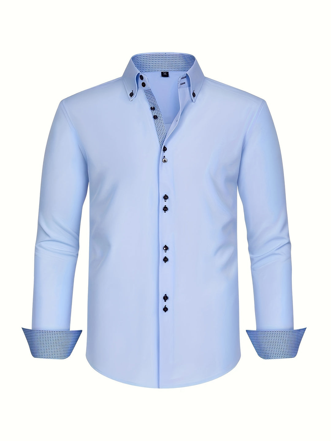 Men's Shirt | Elegant Double-Breasted | Contrast Cuffs