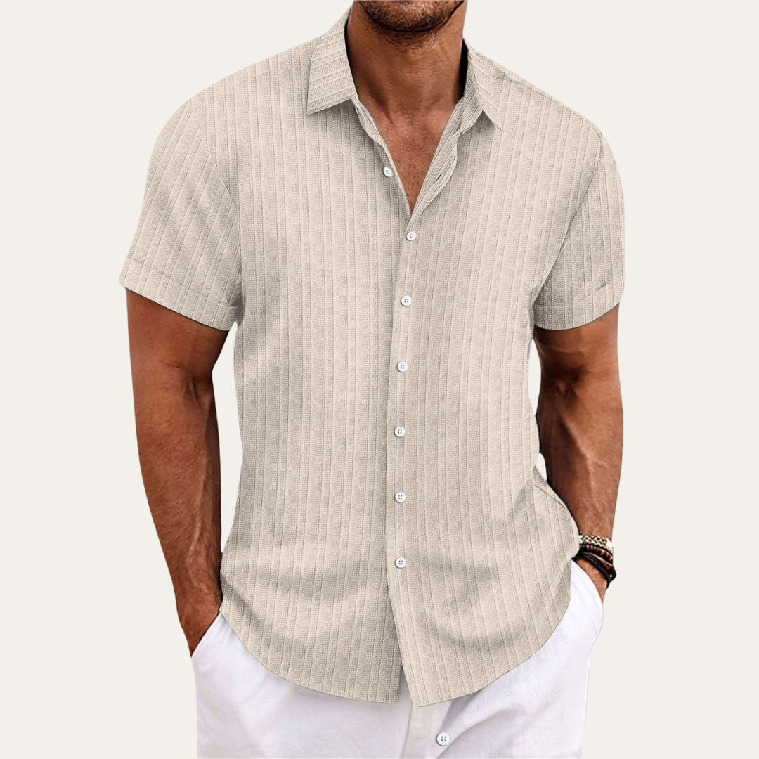 Men's Short Sleeve Shirt with Button Closure