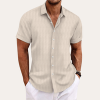 Men's Short Sleeve Shirt with Button Closure