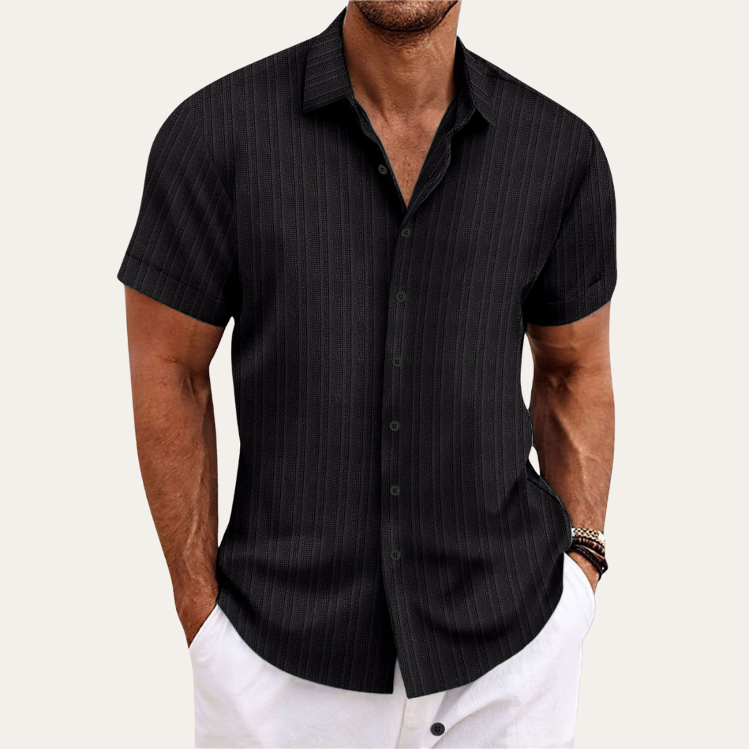 Men's Short Sleeve Shirt with Button Closure