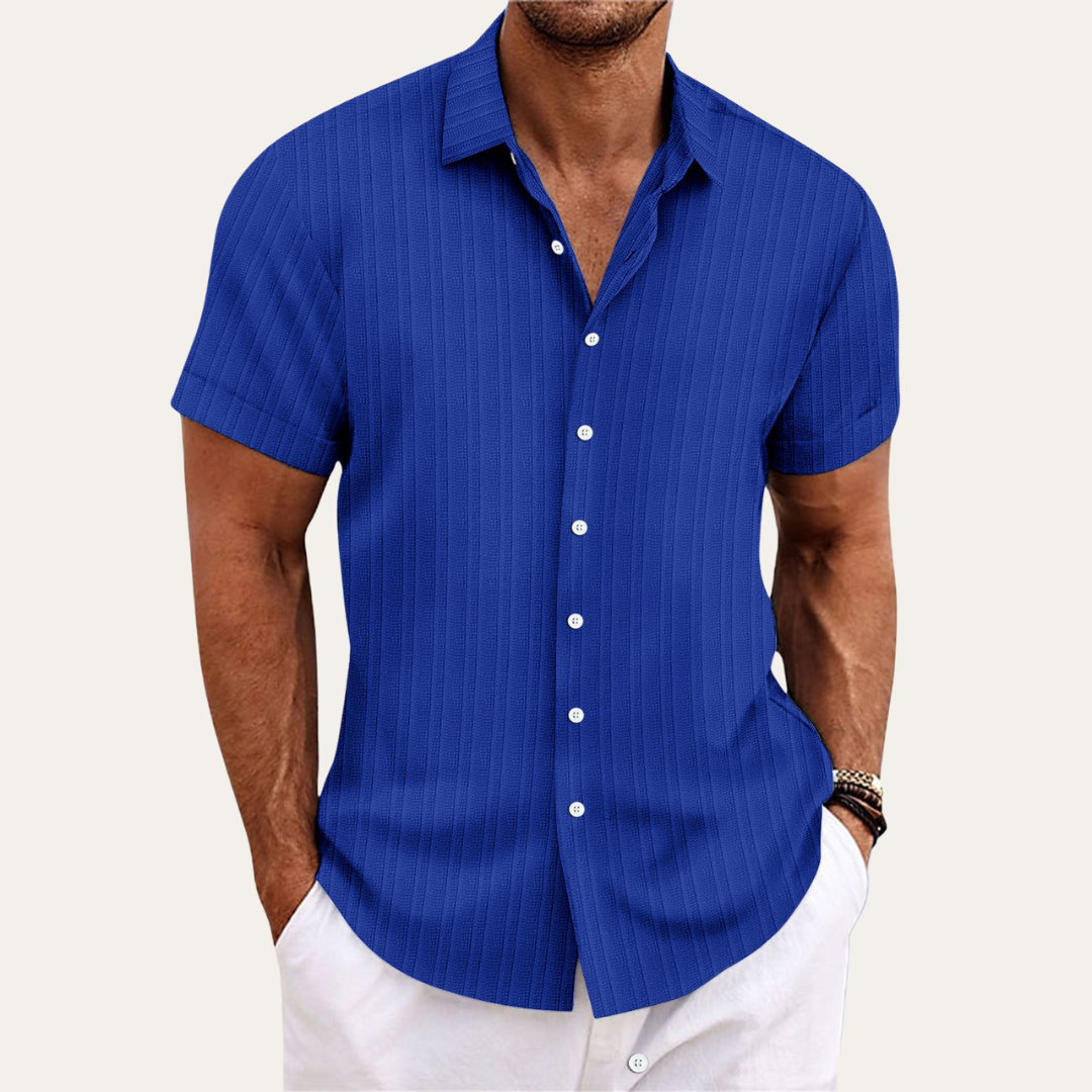 Men's Short Sleeve Shirt with Button Closure