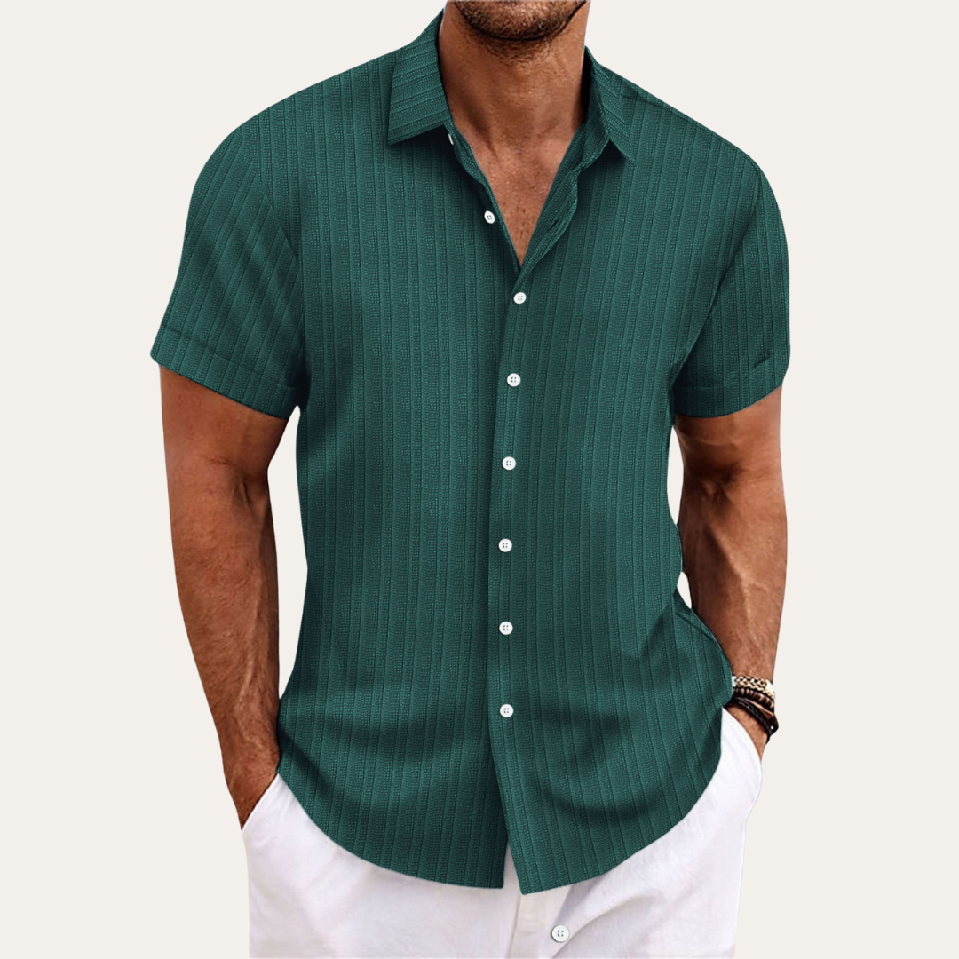 Men's Short Sleeve Shirt with Button Closure