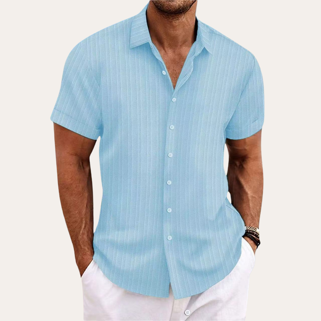 Men's Short Sleeve Shirt with Button Closure