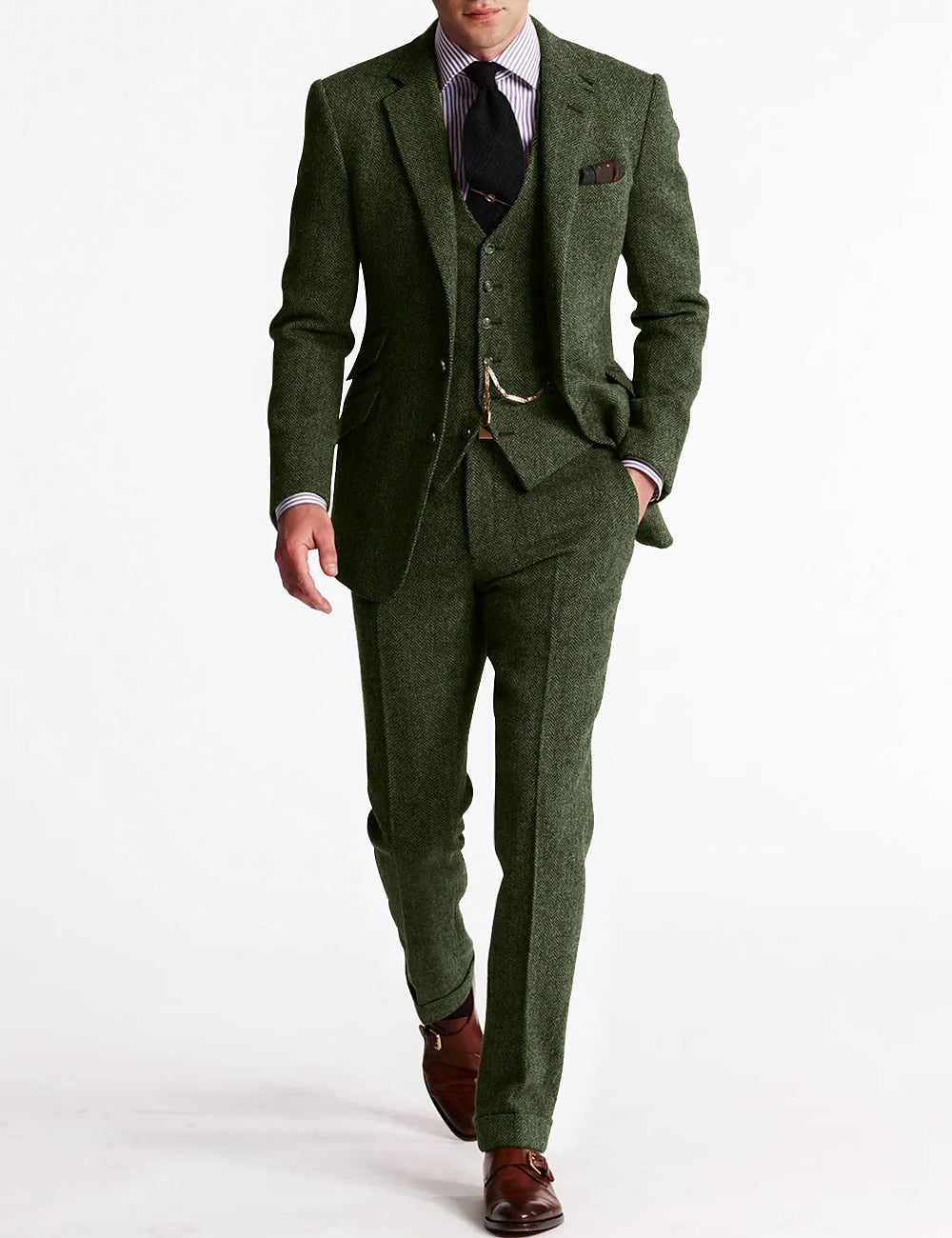 Men's Suit Set - Elegant Three-Piece for Style-Conscious