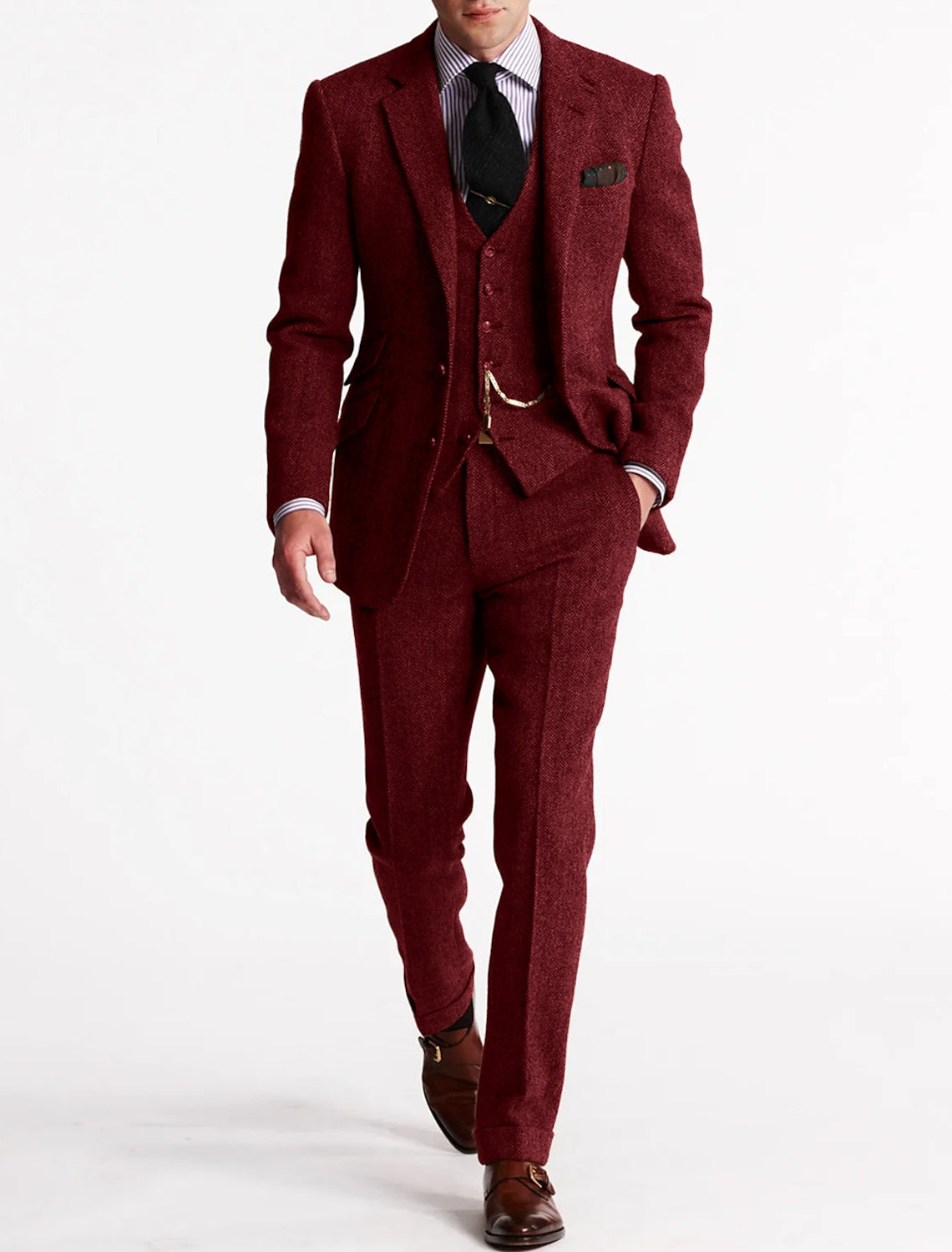 Men's Suit Set - Elegant Three-Piece for Style-Conscious