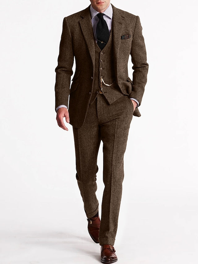 Men's Suit Set - Elegant Three-Piece for Style-Conscious