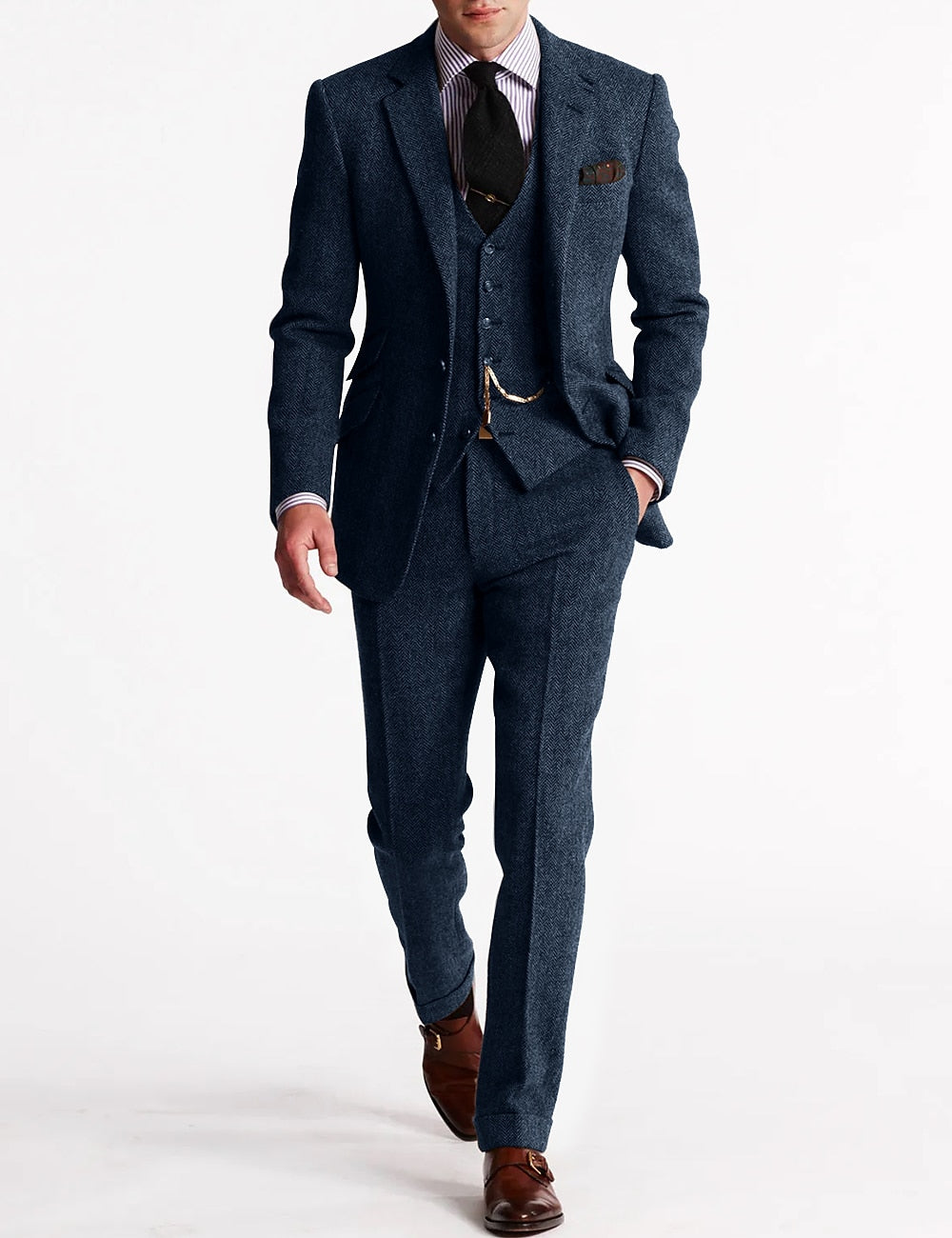 Men's Suit Set - Elegant Three-Piece for Style-Conscious