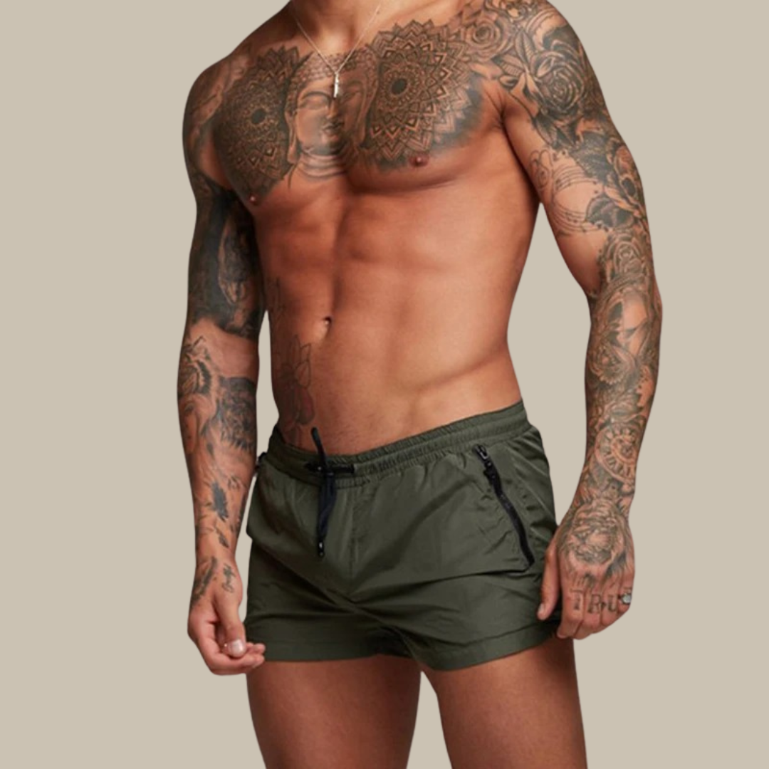 Men's Swim Shorts with Zipper Pockets