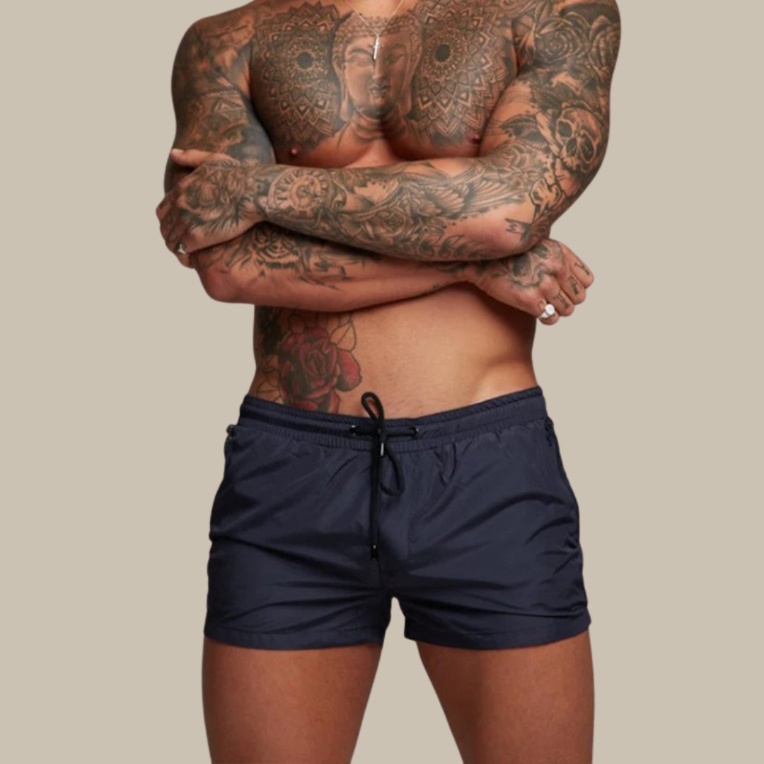 Men's Swim Shorts with Zipper Pockets