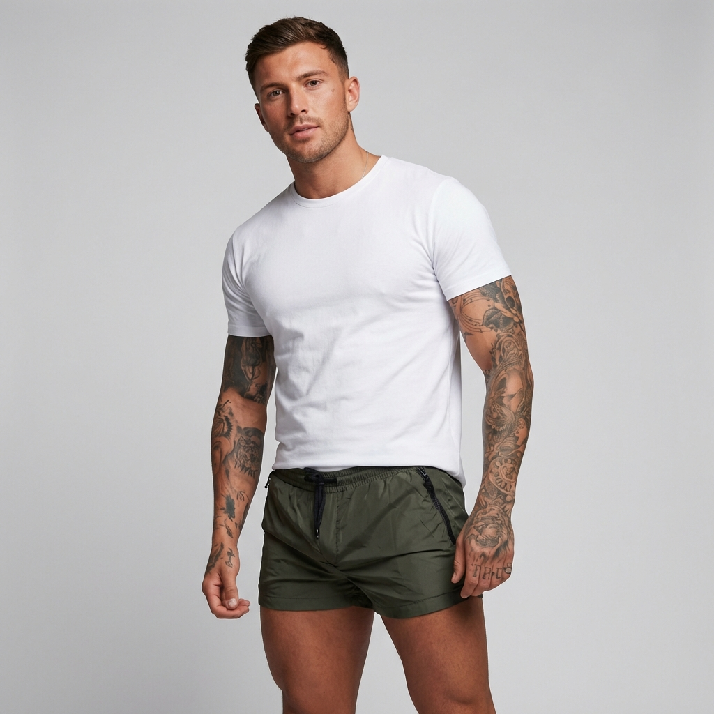 Men's Swim Shorts with Zipper Pockets