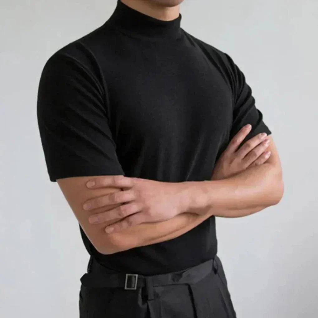 Men's T-shirt with High Collar