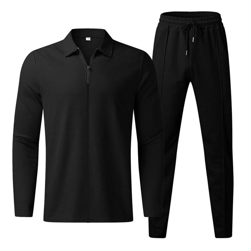 Men's tracksuit with modern zipper and elastic waistband
