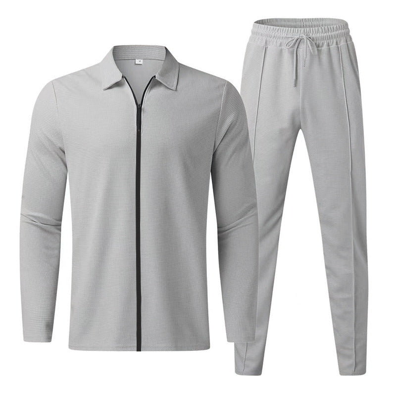 Men's tracksuit with modern zipper and elastic waistband